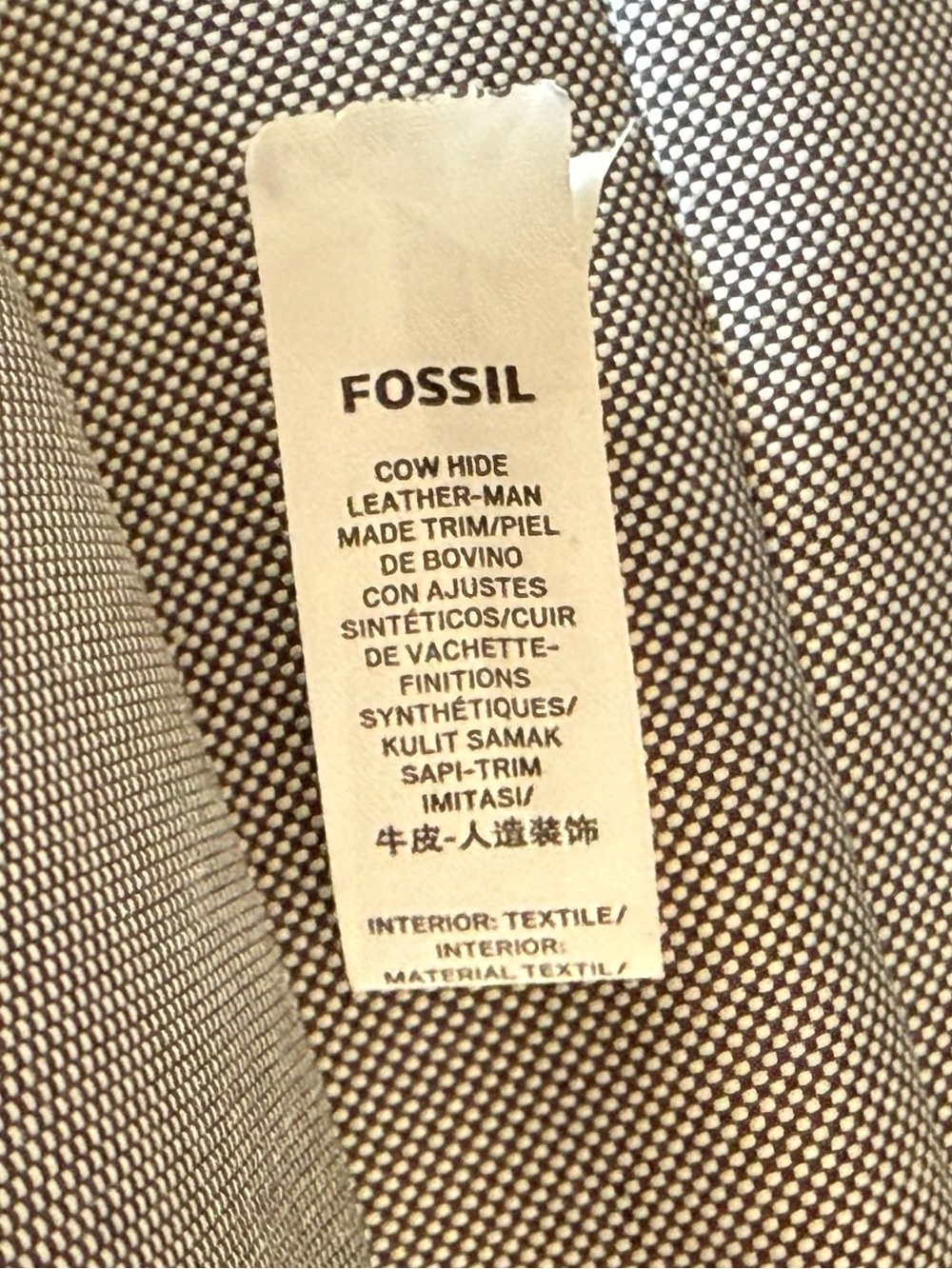 Fossil Hope Bag Leather Top-Handle Crossbody with Striped Strap Black Small - Picture 13 of 15